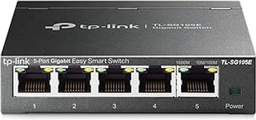 TP-Link Managed Network Switch 5-Port Gigabit, Support QoS VLAN IGMP Snooping, Network Monitoring through Web Interface, 2.82 W(TL-SG105E
