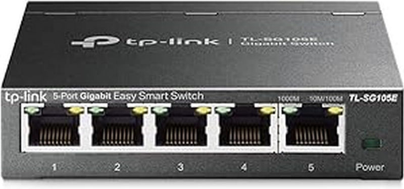 TP-Link Managed Network Switch 5-Port Gigabit, Support QoS VLAN IGMP Snooping, Network Monitoring through Web Interface, 2.82 W(TL-SG105E