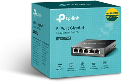 TP-Link Managed Network Switch 5-Port Gigabit, Support QoS VLAN IGMP Snooping, Network Monitoring through Web Interface, 2.82 W(TL-SG105E