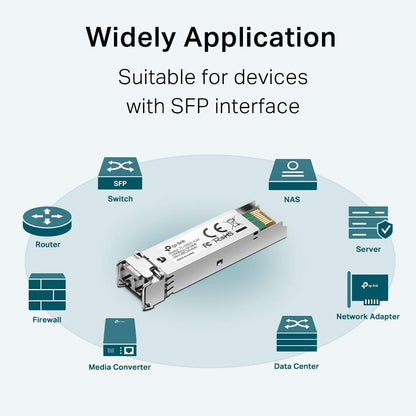 TP-Link MiniGBIC Module,IEEE 802.3z, CSMA/CD, TCP/IP,Wave Length 850nm, 3.3V Power Supply, 1.25 Gbps, 9/125 um Single-mode (SM311LM