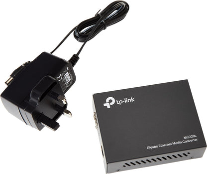 TP-Link Gigabit SFP Media Converter, Complies with IEEE 802.3ab and IEEE 802.3z, FX Port Supports Hot-Swappable (MC220L