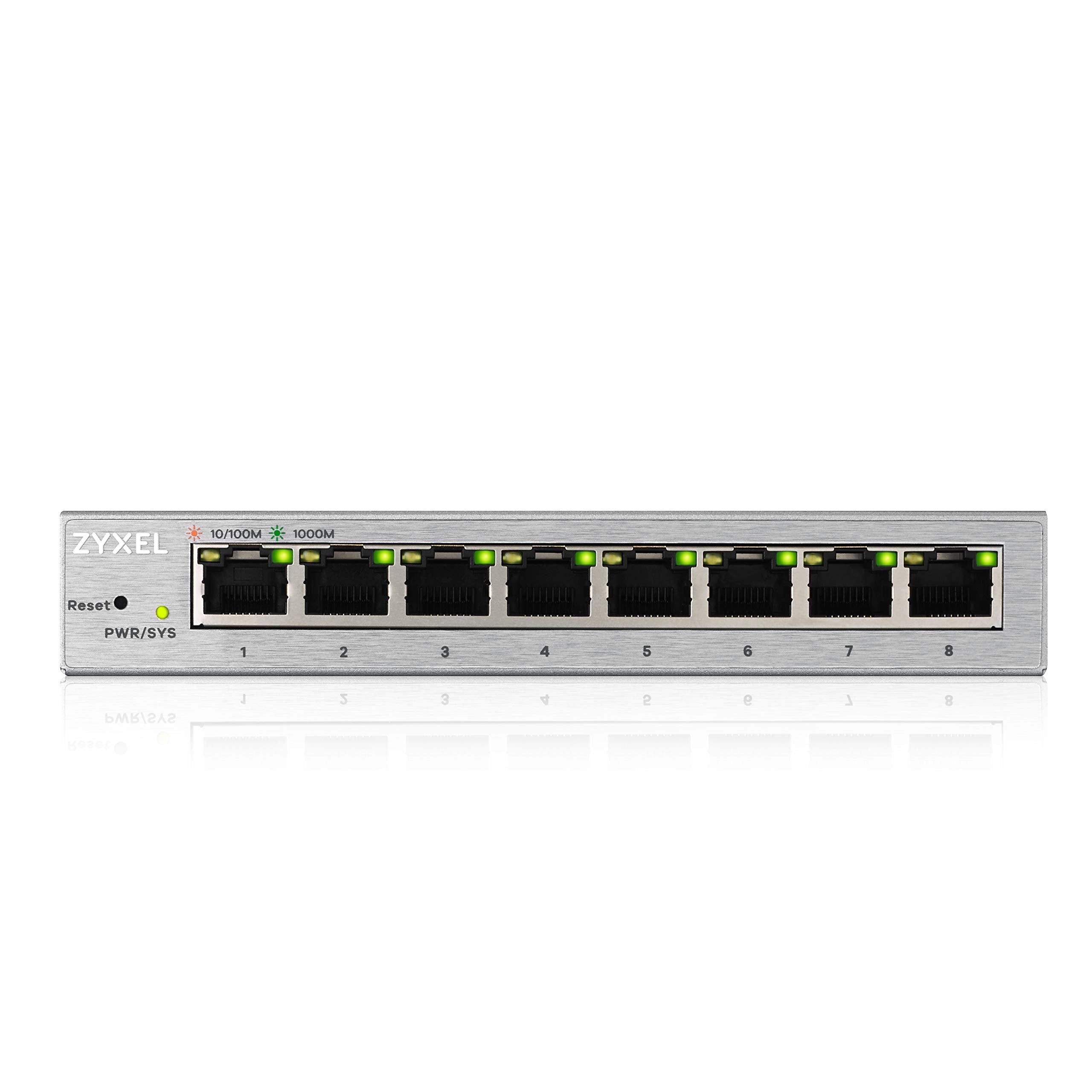 Zyxel 8 Port Gigabit Web Managed Switch | Plug & Play | Supports VLAN, QoS, IGMP & LAG | Fanless