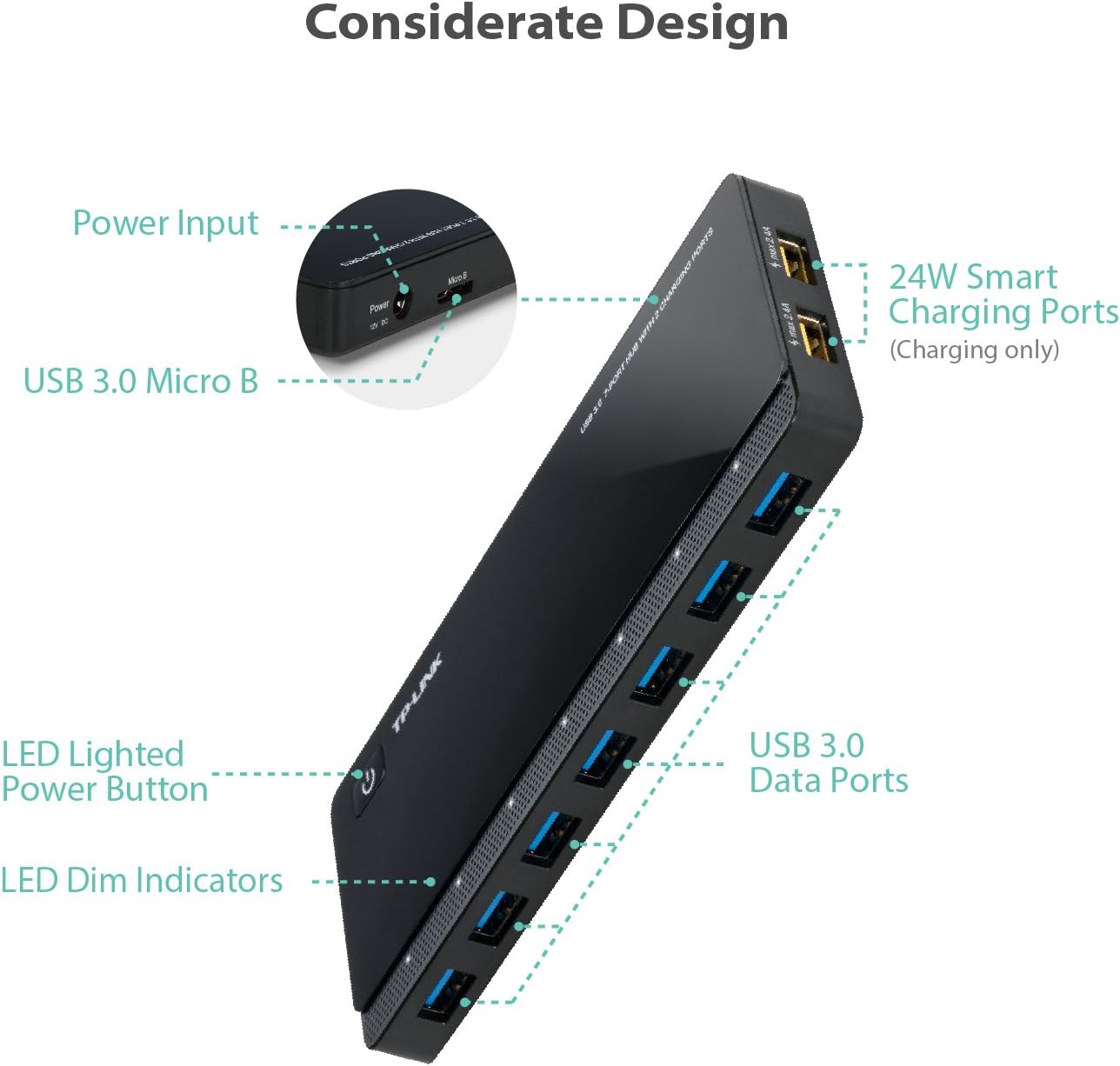 TP-Link USB 3.0 7 Port Hub with 2 Charging Ports