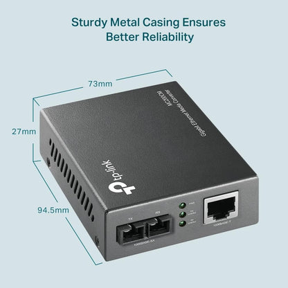 TP-Link MC200CM Convertidor de Medios Gigabit Ethernet, Multimodo,Amplía hasta 0,5 Km con Fibra 50/125um,hasta 0,22 Km con Fibra 62,5/125um