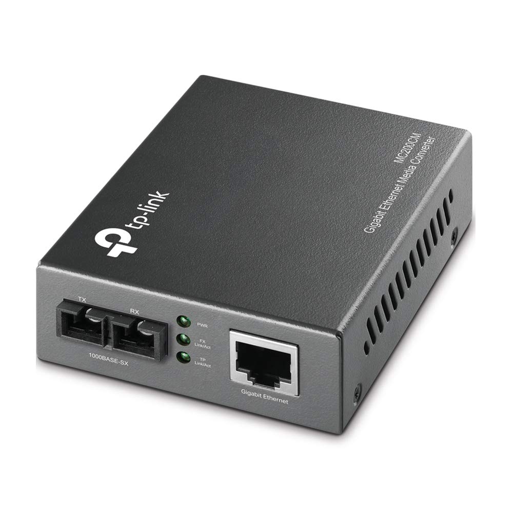 TP-Link MC200CM Convertidor de Medios Gigabit Ethernet, Multimodo,Amplía hasta 0,5 Km con Fibra 50/125um,hasta 0,22 Km con Fibra 62,5/125um