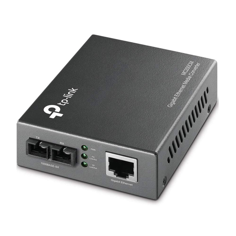 TP-Link MC200CM Convertidor de Medios Gigabit Ethernet, Multimodo,Amplía hasta 0,5 Km con Fibra 50/125um,hasta 0,22 Km con Fibra 62,5/125um