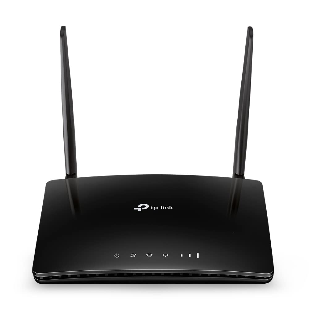 TP-Link TL-MR6400 300 Mbps 4G Mobile Wi-Fi Router, SIM Slot Unlocked, No Configuration Required, Removable External Wi-Fi Antennas, UK Plug, Black