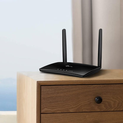 TP-Link TL-MR6400 300 Mbps 4G Mobile Wi-Fi Router, SIM Slot Unlocked, No Configuration Required, Removable External Wi-Fi Antennas, UK Plug, Black