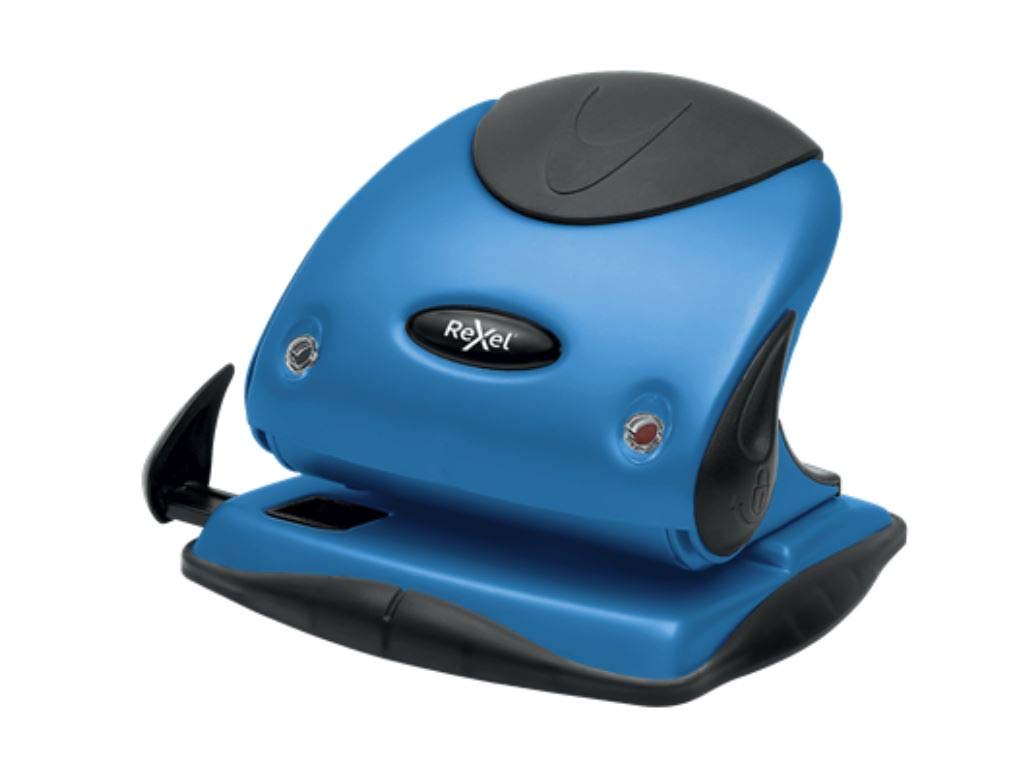 Rexel Choices P225 2 Hole Punch, 25 Sheet Capacity, Paper Alignment Indicator, Metal, Blue, 2115693