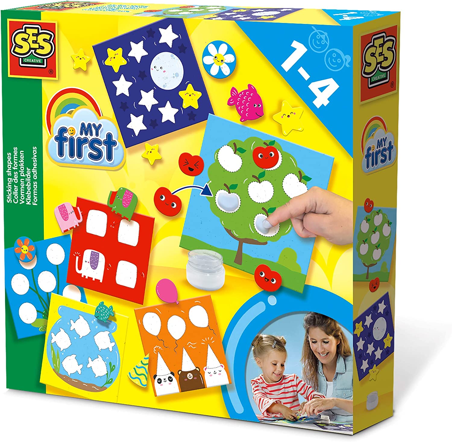 SES 14428 My First - Klebebilder Stars Klebeform, Diverse Farben, 1 Stück (1er Pack