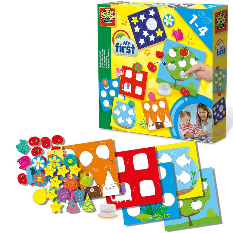 SES 14428 My First - Klebebilder Stars Klebeform, Diverse Farben, 1 Stück (1er Pack