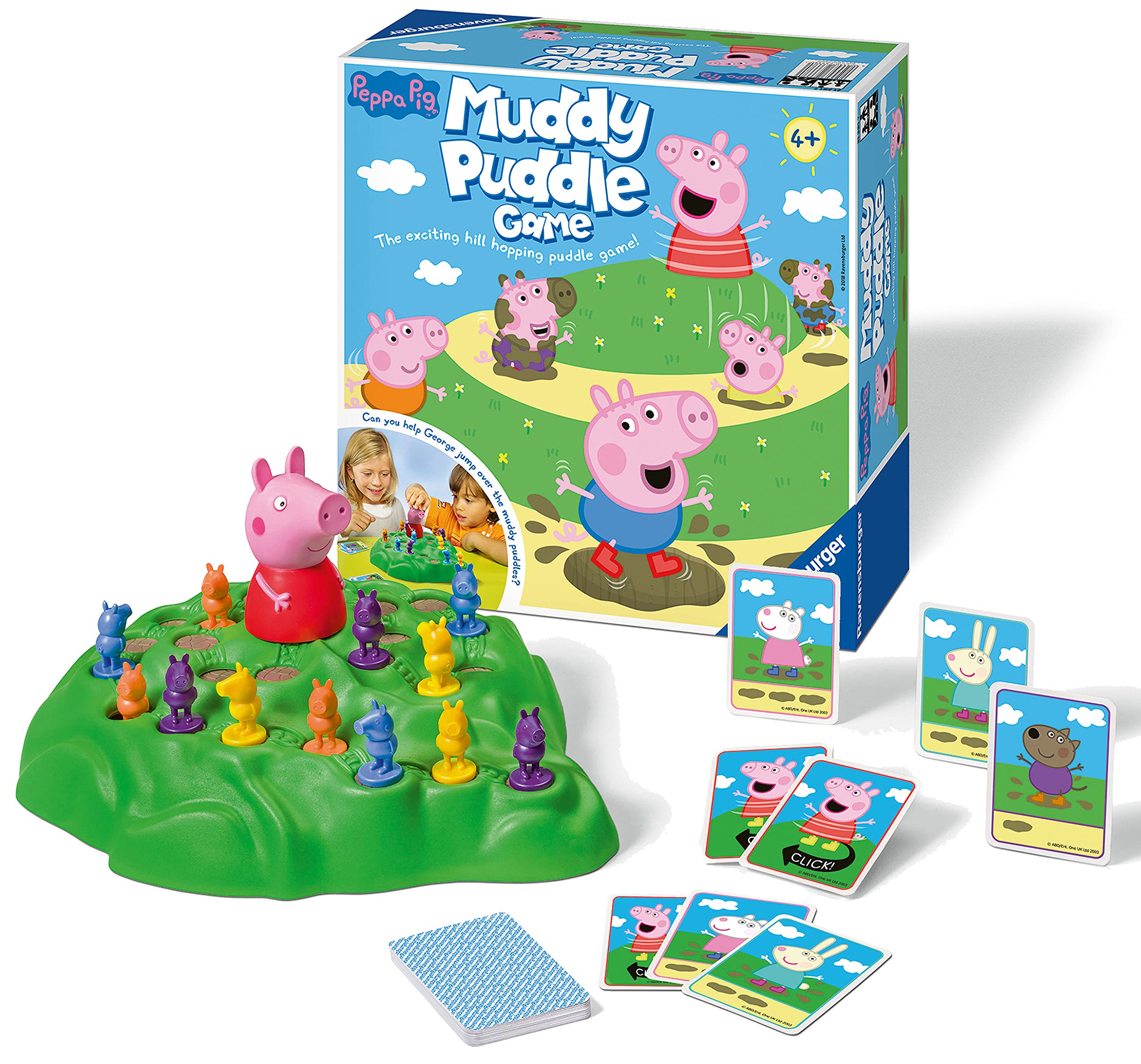 Ravensburger Peppa Pig Muddy Puddles Game for Kids Age 4 Years and Up - 2 to 4 Players - Fun and Fast Family Activity, Green Peppa Pig Muddy Puddles Game Single