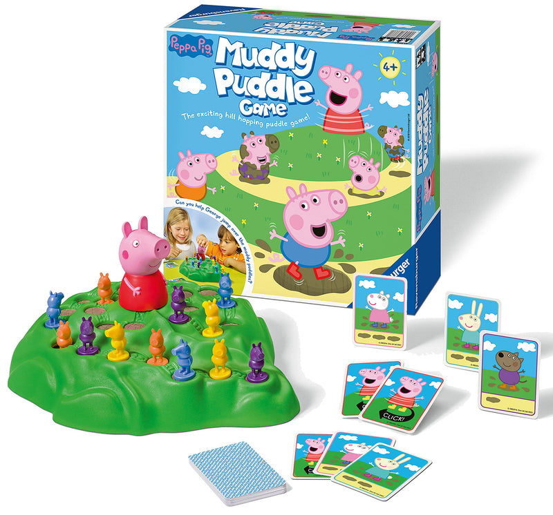 Ravensburger Peppa Pig Muddy Puddles Game for Kids Age 4 Years and Up - 2 to 4 Players - Fun and Fast Family Activity, Green Peppa Pig Muddy Puddles Game Single