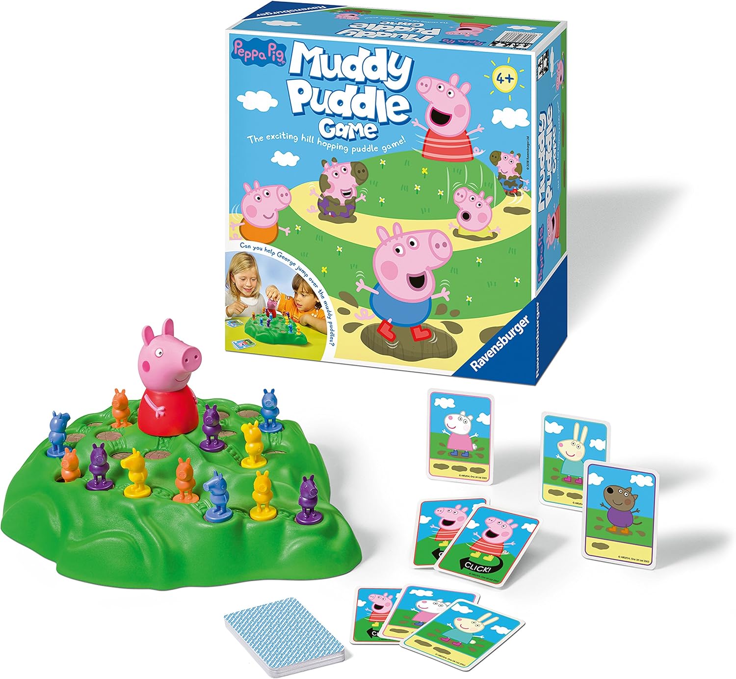 Ravensburger Peppa Pig Muddy Puddles Game for Kids Age 4 Years and Up - 2 to 4 Players - Fun and Fast Family Activity, Green Peppa Pig Muddy Puddles Game Single