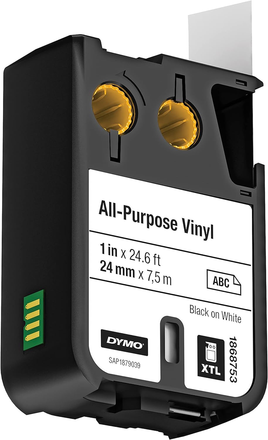 DYMO XTL All-Purpose Vinyl Labels | 24 mm x 7 m | Black on White