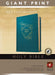 Holy Bible, Giant Print NLT (LeatherLike, Teal Blue, Indexed, Red Letter