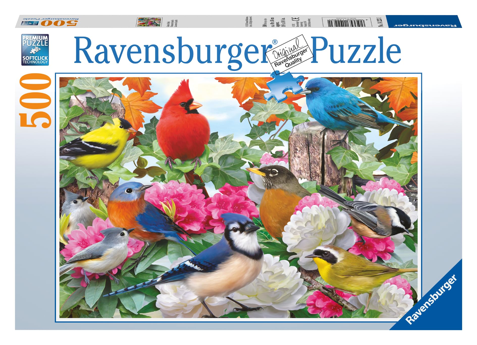 Ravensburger Garden Birds 500 Piece Jigsaw Puzzle for Adults and Kids Age 10 Years Up - Wildlife Animals