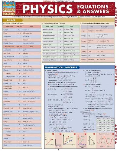 Physics Equations & Answers