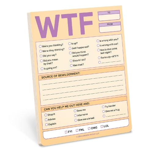 Knock Knock WTF Nifty Note Pad (Pastel Version)