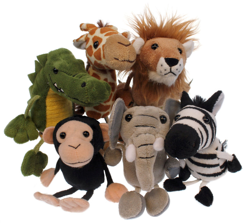 The Puppet Company - Finger Puppets - African Animals Set of 6,Assorted Colours,14 centimeters