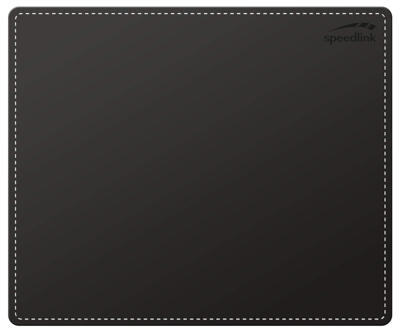 Speedlink Notary Soft Touch Mousepad SL-6243-LBK, Stylish Leather-Look, Soft Surface, Stitch Detailing, Non-Slip Backing, 23 Centimetre Length x 19 Centimetre Width x 3 Millilitre Thick, Black