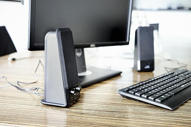 Speedlink Event Stereo Speakers SL-8004-BK, 2-Piece Desktop Set, USB Powered, Slimline Design, 3.5 Millilitre Jack Plug, 5W RMS Output Power, Black