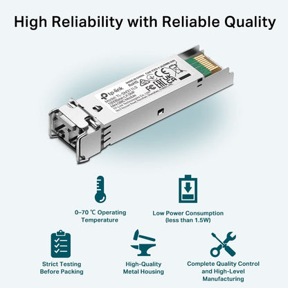 TP-Link MiniGBIC Module, IEEE 802.3z, CSMA/CD, TCP/IP, 1310nm Wave Length, 3.3V Power Supply, 9/125 um Single-mode (SM311LS