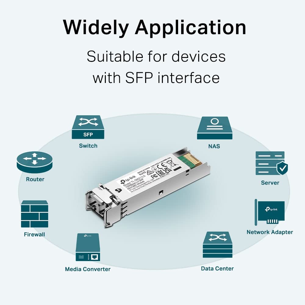 TP-Link MiniGBIC Module, IEEE 802.3z, CSMA/CD, TCP/IP, 1310nm Wave Length, 3.3V Power Supply, 9/125 um Single-mode (SM311LS