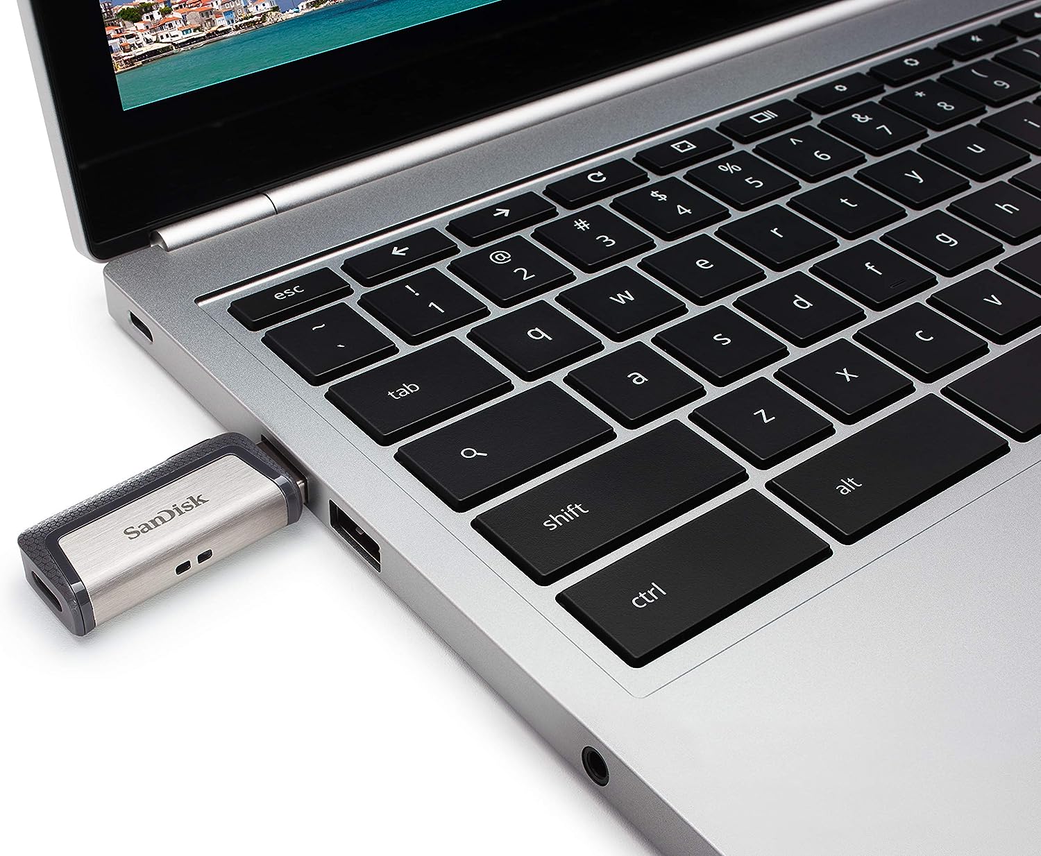 SanDisk 128GB Ultra Dual Drive USB Type-C Flash Drive with reversible USB Type-C and USB Type-A connectors, for smartphones, tablets, Macs and computers