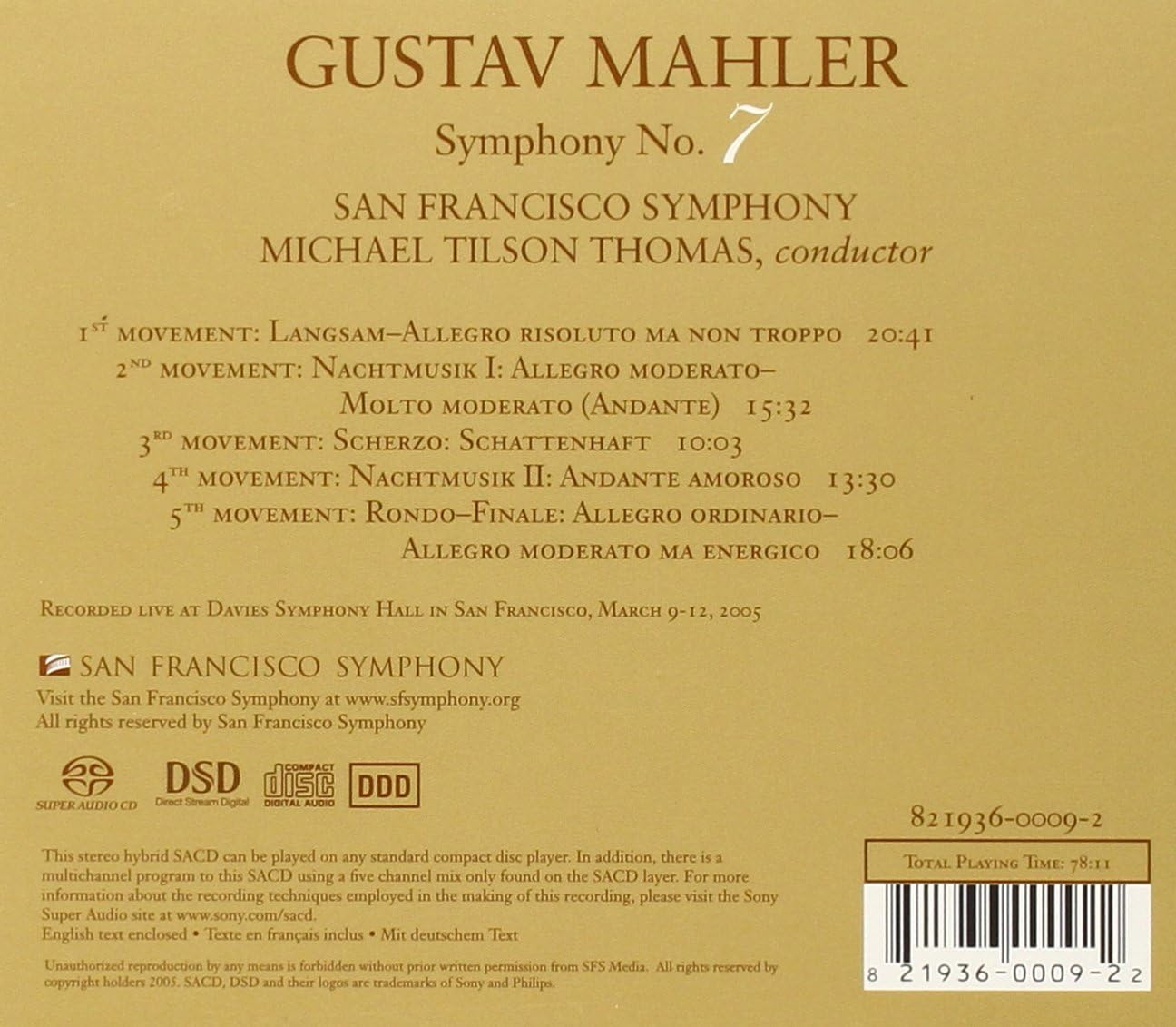 Symphony No. 7 (Tilson Thomas, San Francisco So)