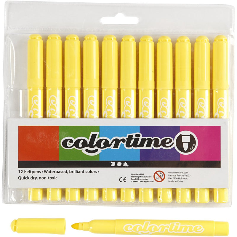 Colortime Marker, 5 mm Strichbreite, Warmgelb, 12 Stück