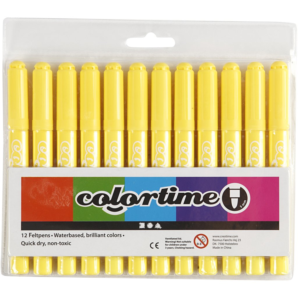 Colortime Marker, 5 mm Strichbreite, Warmgelb, 12 Stück
