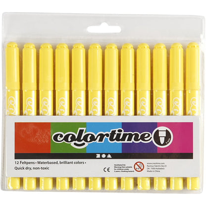 Colortime Marker, 5 mm Strichbreite, Warmgelb, 12 Stück
