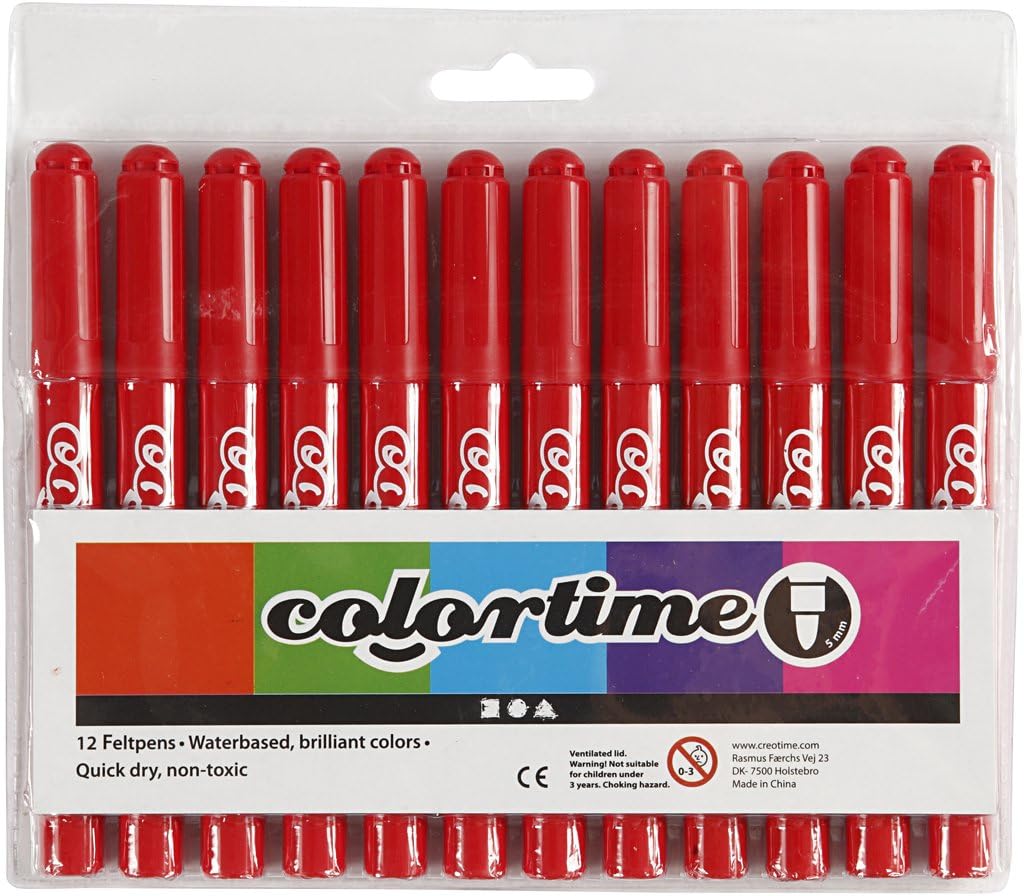 Colortime Marker, 5 mm line, red, 12pcs