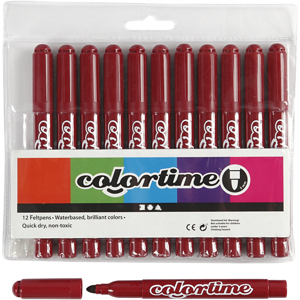 Colortime Marker, 5 mm line, claret, 12pcs
