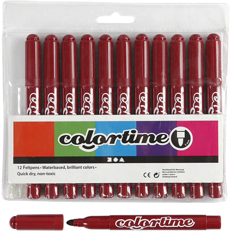 Colortime Marker, 5 mm line, claret, 12pcs