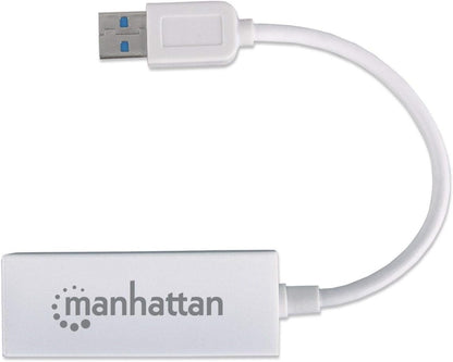 Manhattan USB-A Fast Ethernet Adapter, 10/100 Mbps Network, 480 Mbps (USB 2.0), Hi-Speed USB, RJ45, White, Three Year Warranty, Blister