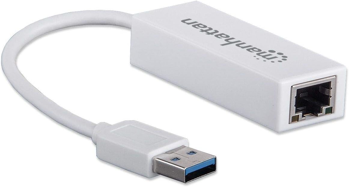 Manhattan USB-A Fast Ethernet Adapter, 10/100 Mbps Network, 480 Mbps (USB 2.0), Hi-Speed USB, RJ45, White, Three Year Warranty, Blister