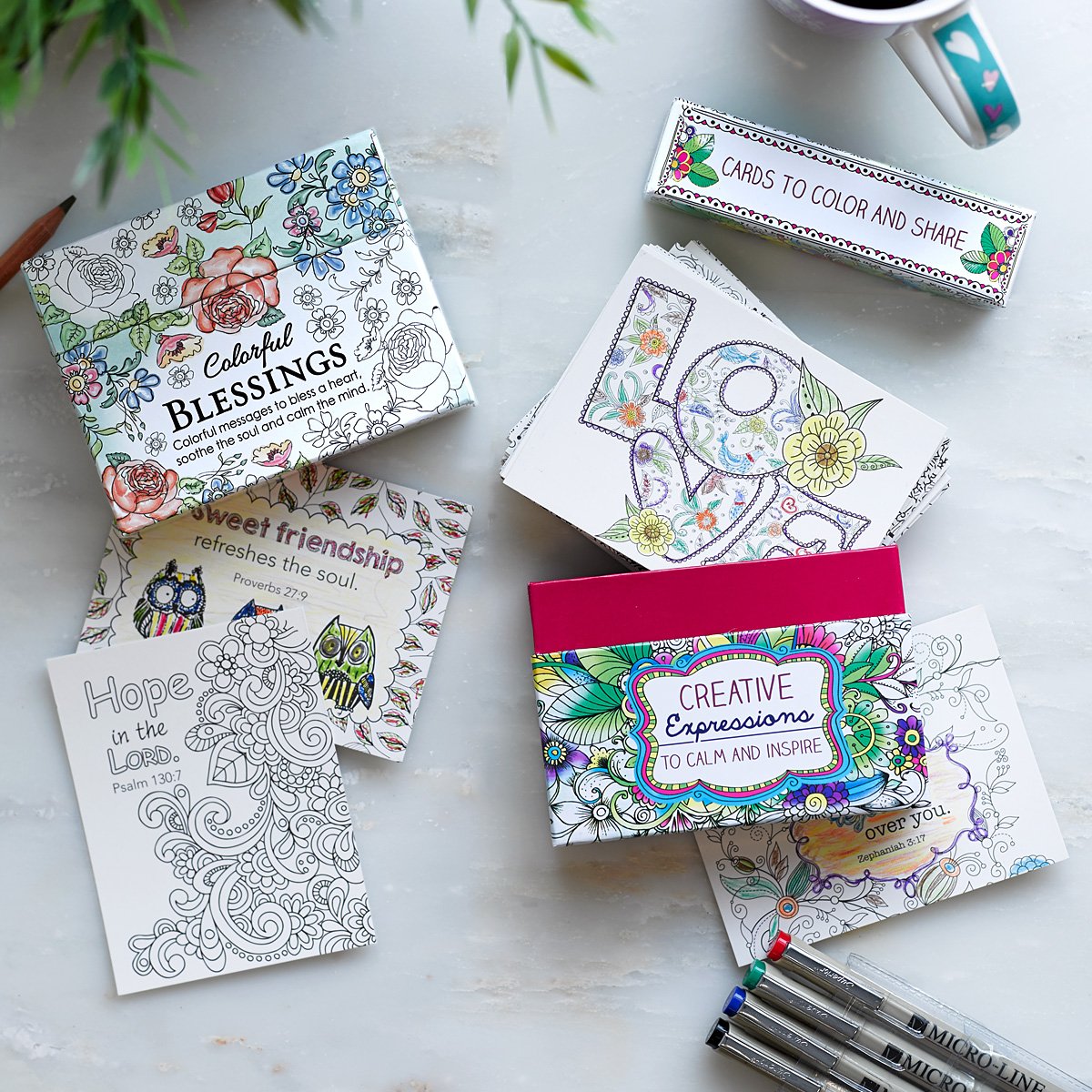 Creative Expressions to Calm and Inspire: Cards to Color and Share
