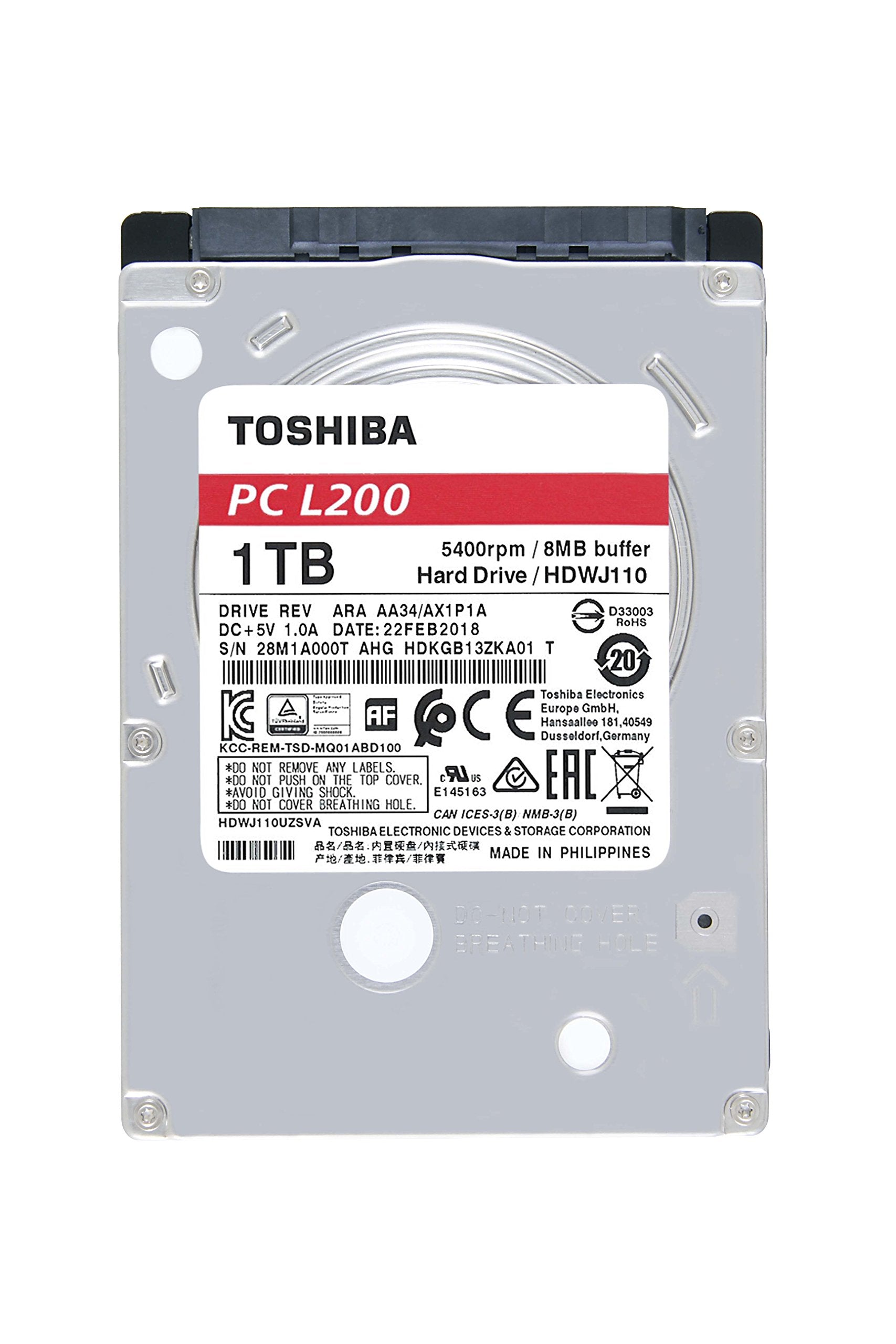 Toshiba L200 1TB 5400RPM 2.5" SATA HDWJ110UZSVA (Bulk) 1TB Mobile 2.5" (9mm)