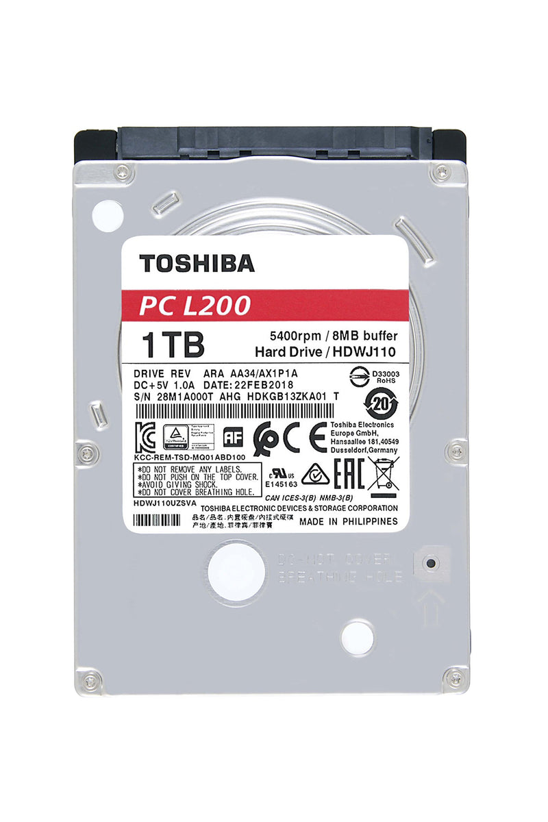 Toshiba L200 1TB 5400RPM 2.5" SATA HDWJ110UZSVA (Bulk) 1TB Mobile 2.5" (9mm)