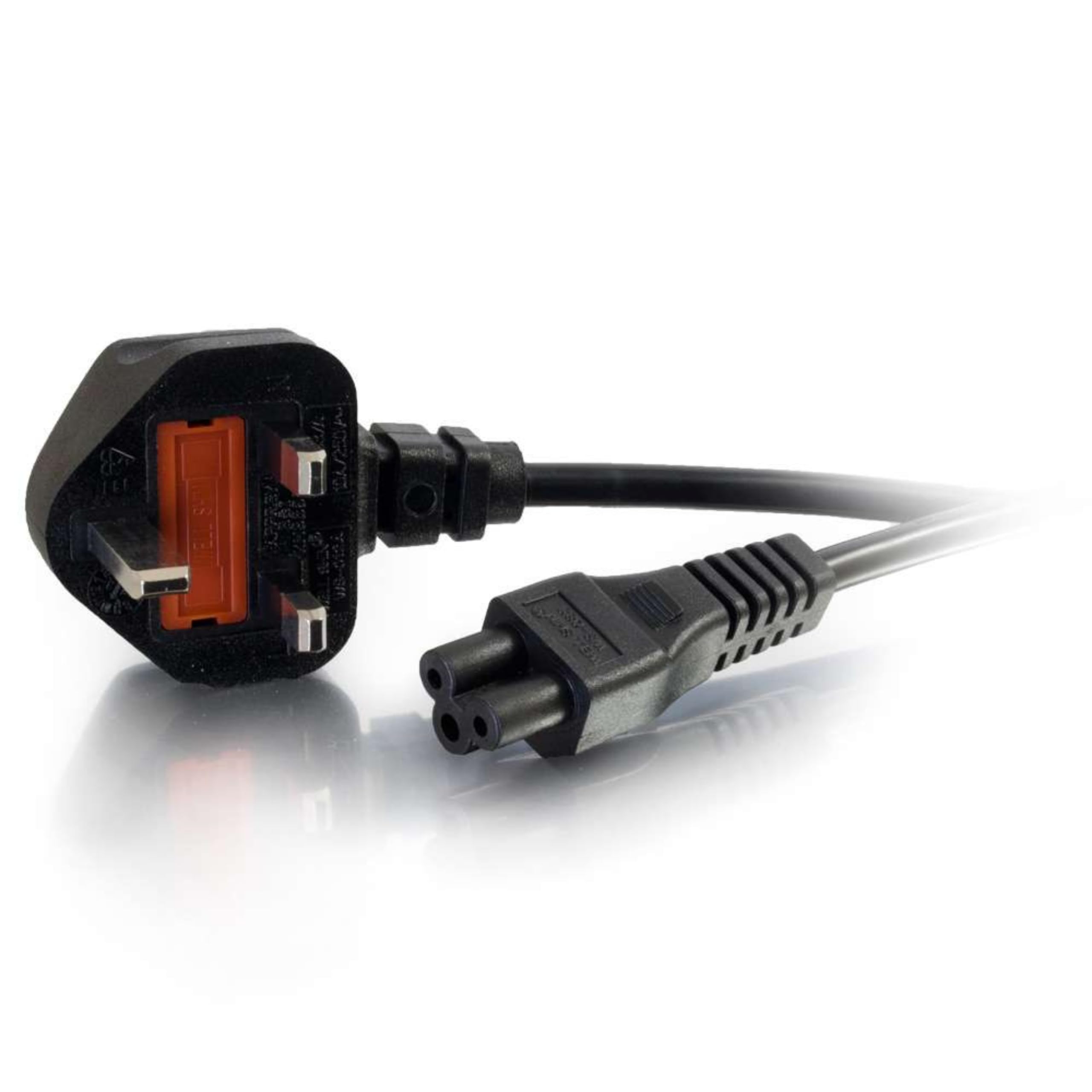 C2G 2 Metre C5 Laptop Power Cable (IEC60320C5 to BS1363) 6 Foot Cloverleaf Power Cord