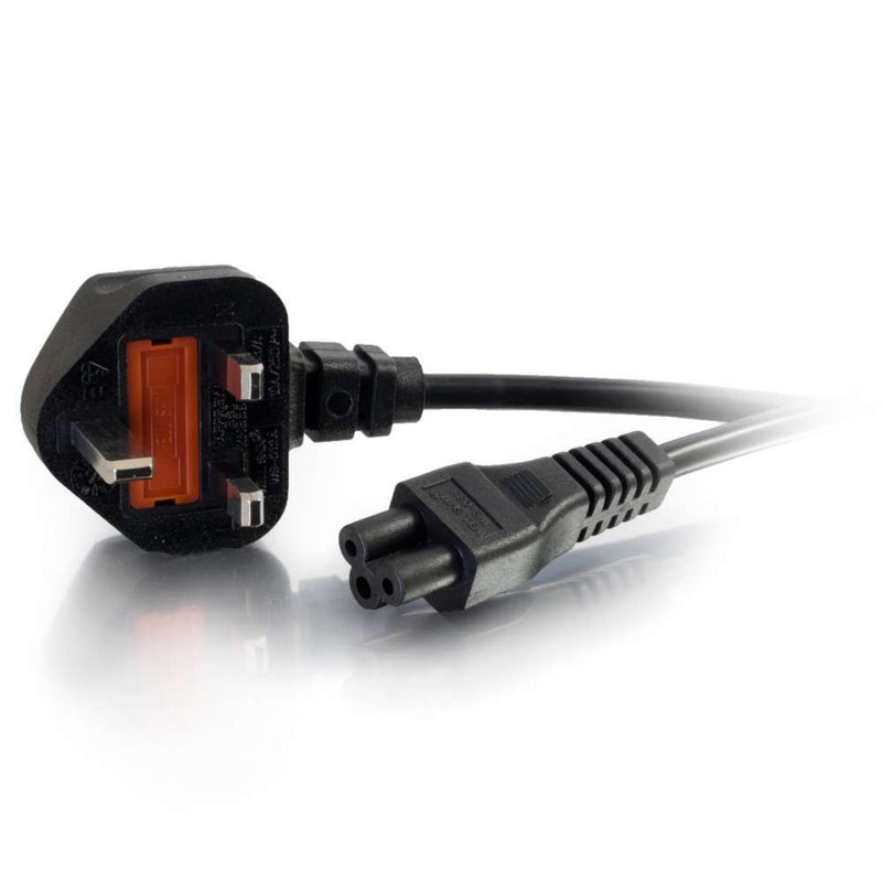 C2G 2 Metre C5 Laptop Power Cable (IEC60320C5 to BS1363) 6 Foot Cloverleaf Power Cord