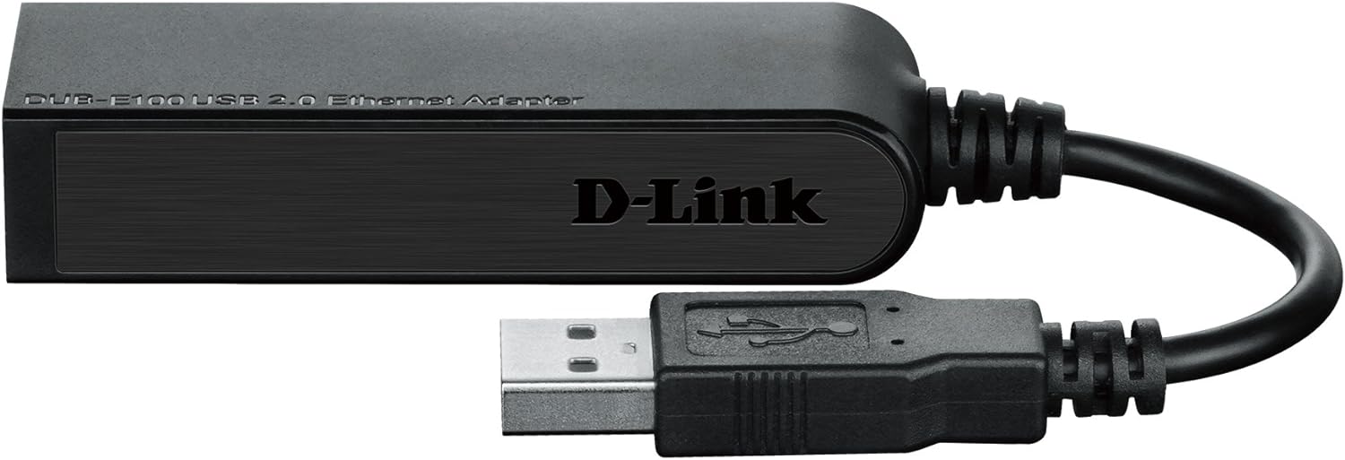 D-Link DUB-E100 USB 2.0 Fast Ethernet Adapter (10/100 Mbit/s, verbindet USB 2.0 mit Gigabit Ethernet (RJ45), Übertragungsgeschwindigkeit von 480 Mbit/s, einfache Plug & Play-Installation, WOL)