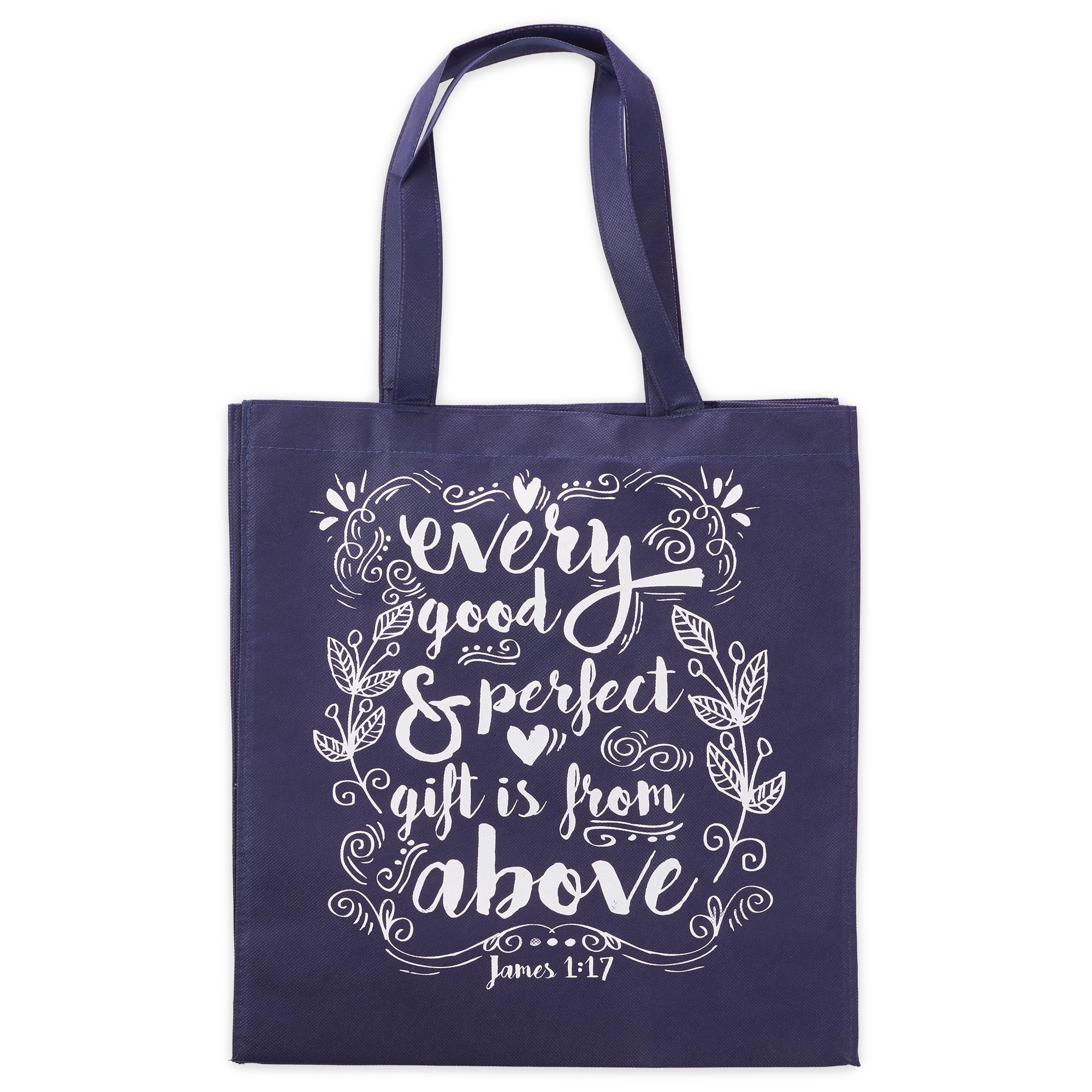 Christian Art Gifts Large Reusable Shopping Tote Bags for Women & Men, Inspirational Scripture, Sturdy Handles, Multicolor