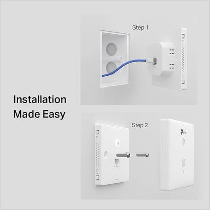TP-Link EAP115-Wall Omada N300 Wireless Wall-Plate Access Point, 802.3af, Easily Wall Mount, Free EAP Controller Software