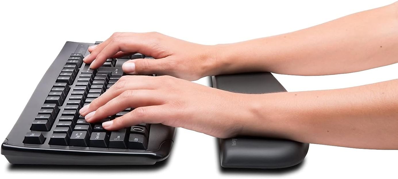 Kensington ErgoSoft Wrist Rest Support For Home Office, Gaming & Keyboards, Contoured Shape, Gel-cushioned, Ergonomic Support, Durable, MacBook, iMac, Surface, Desktop