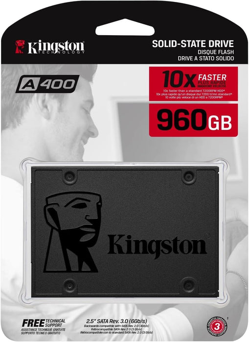 Kingston A400 SSD Internal Solid State Drive 2.5" SATA Rev 3.0, 960GB - SA400S37/960G