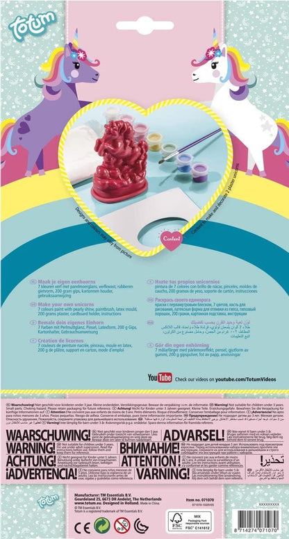 Totum 71070 Licorne Creative Kit Moulding – Create Your Plaster Unicorns, Multicolored, One Size