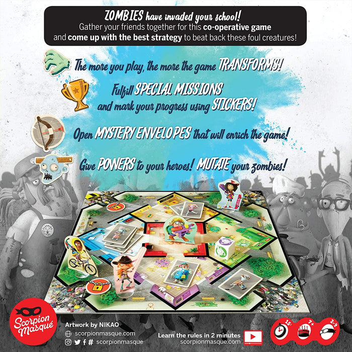 Scorpion Masqué | Zombie Kidz Evolution | Board Game | Ages 7+ | 2 - 4 Players